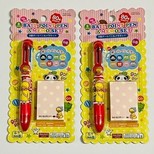 DAISO JAPAN Multicolor Pen & Memo Set